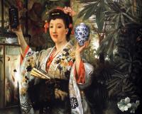 Tissot, James - Young Lady Holding Japanese Objects
